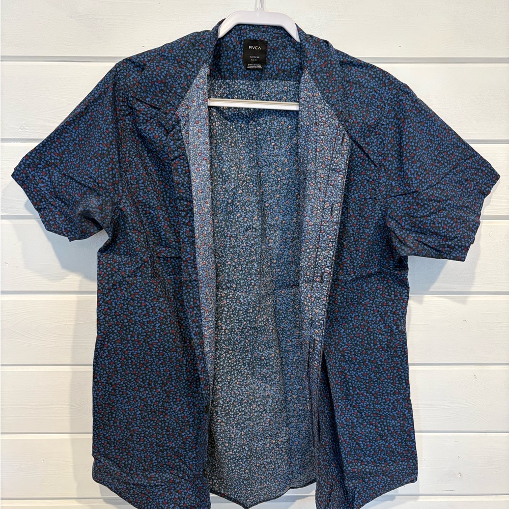 RVCA Blue Lightweight Shirt Jacket Classic Denim Style